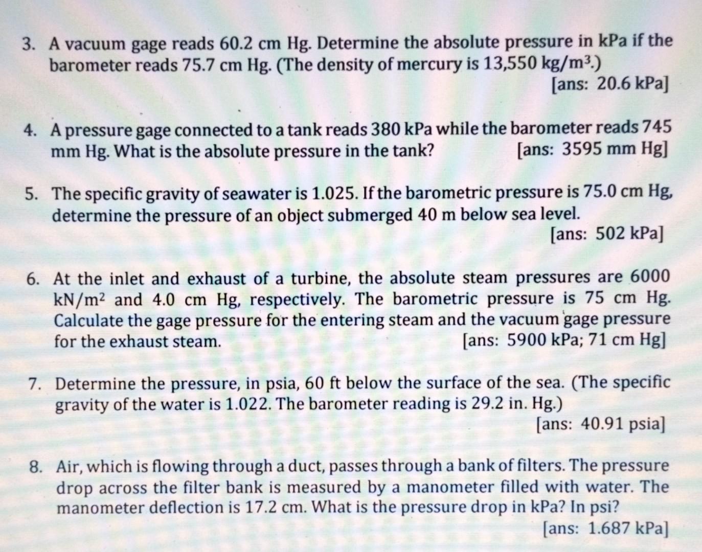 In hg 2025 gauge to psia