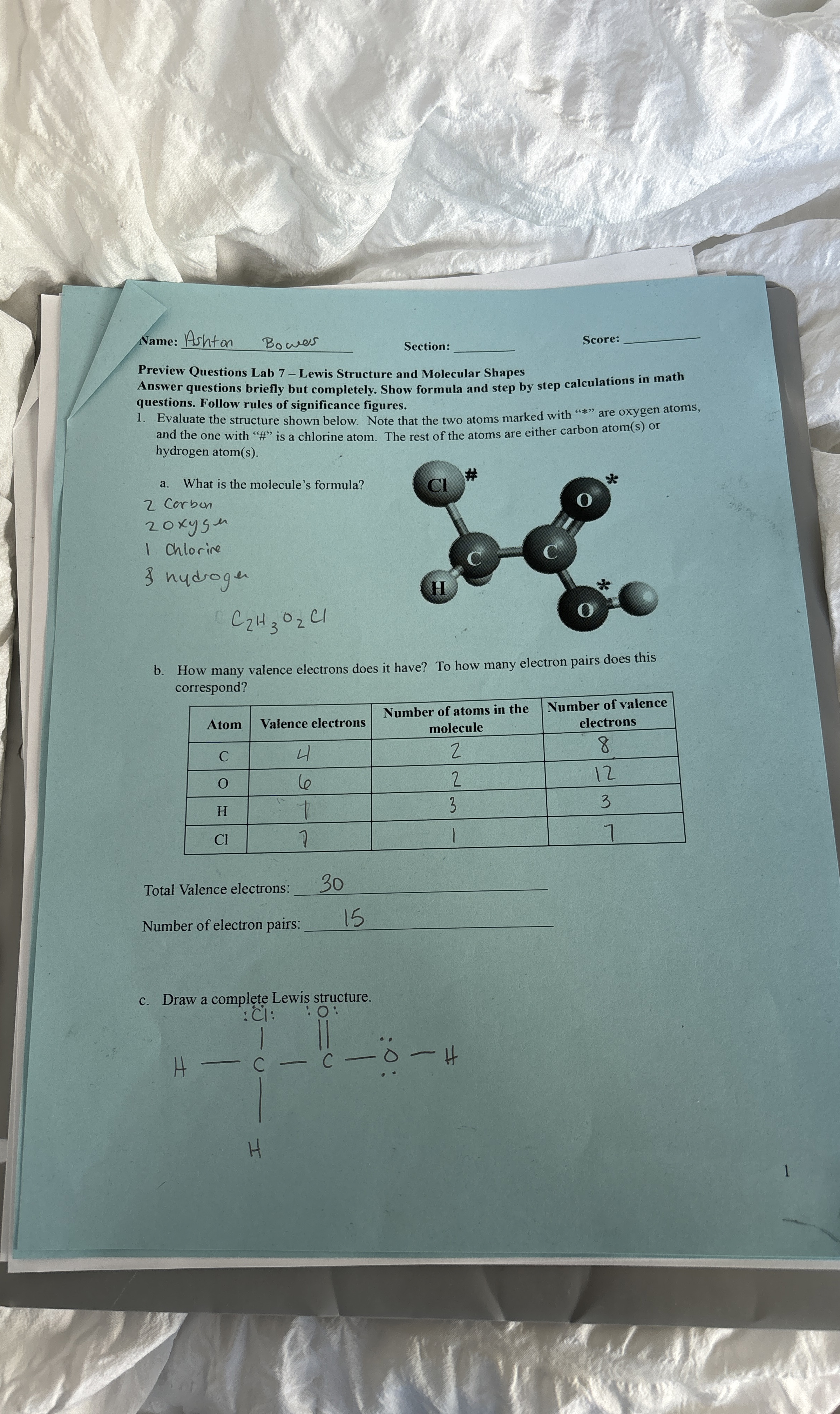 NameAshton BowersSectionScore q,Preview Questions