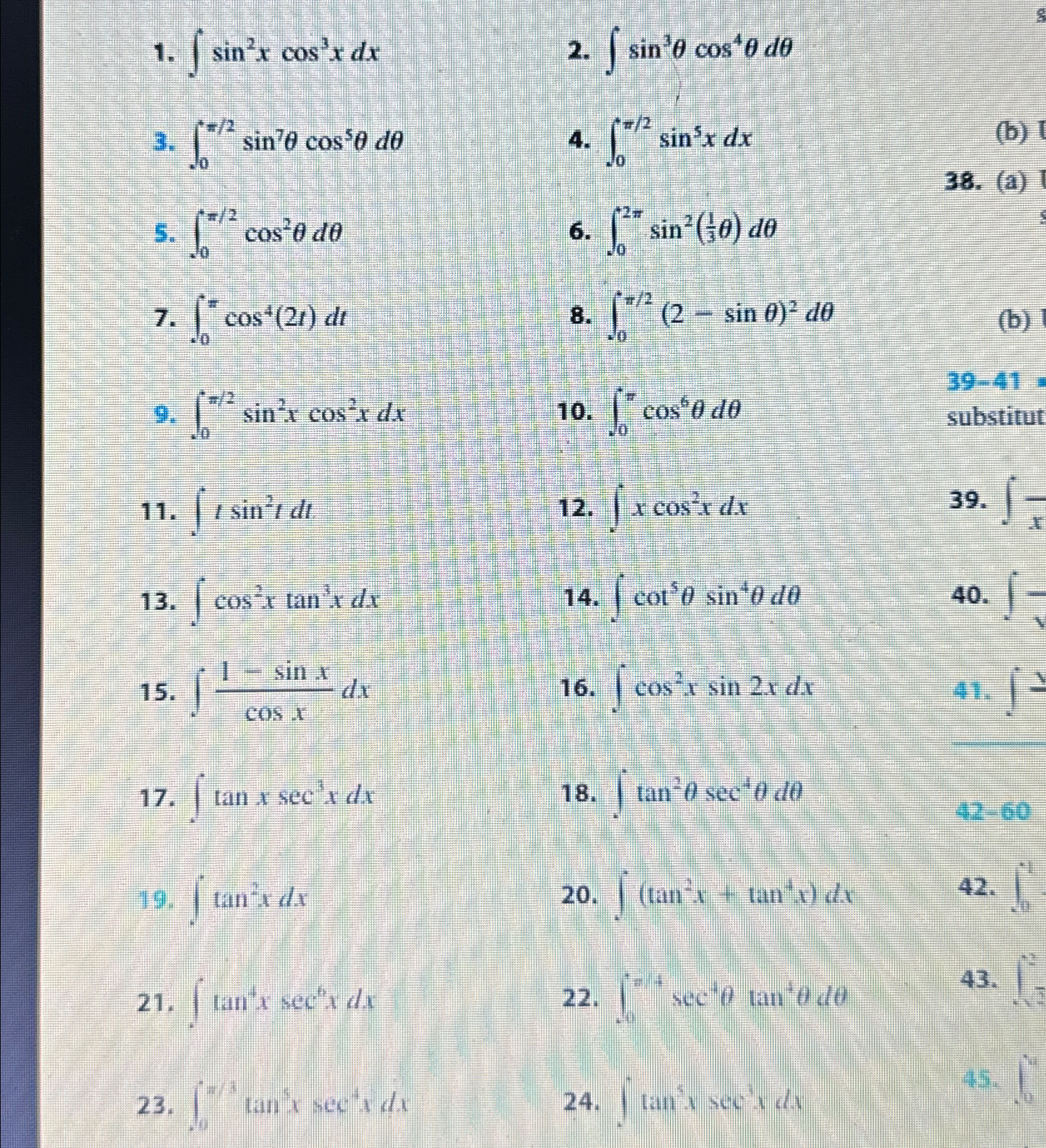 Solved \\\\int sin^(2)xcos^(3)xdx\\n\\\\int sin^(3)\\\\theta | Chegg.com