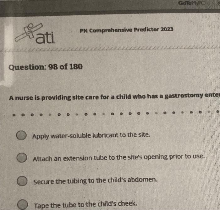 Solved 원 ati PN Comprehensive Predictor 2023 Question 98 of