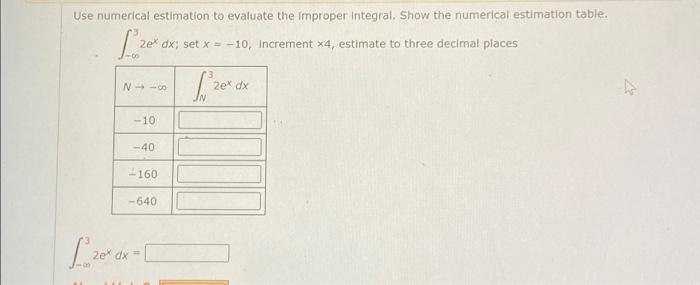 Solved 1-Use numerical estimation to evaluate the improper | Chegg.com