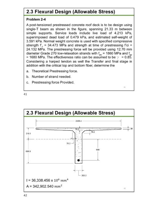 Solved 2.3 Flexural Design (Allowable Stress) Problem 2-4 A | Chegg.com