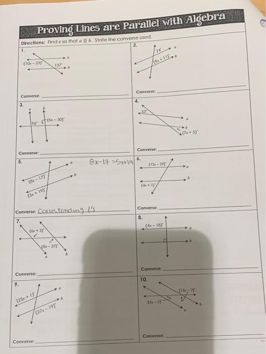 Solved Proving Lines Are Parallel With Algebra 8398