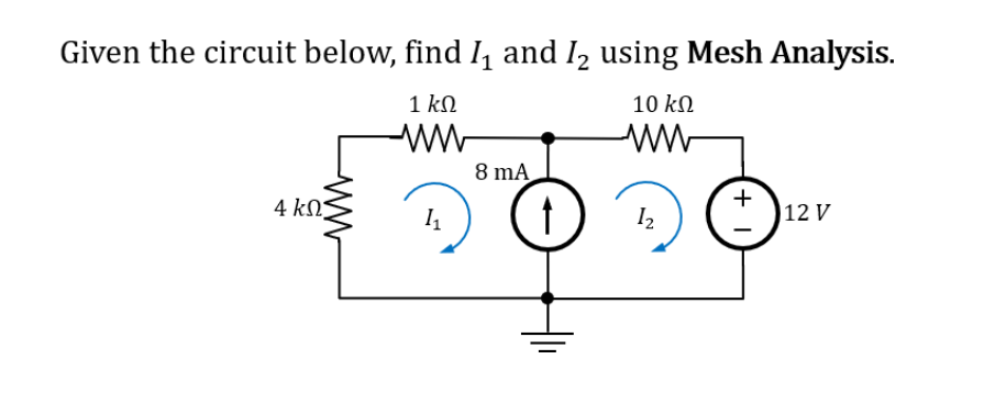 Solved Given the circuit below, find 14 and 12 using Mesh | Chegg.com