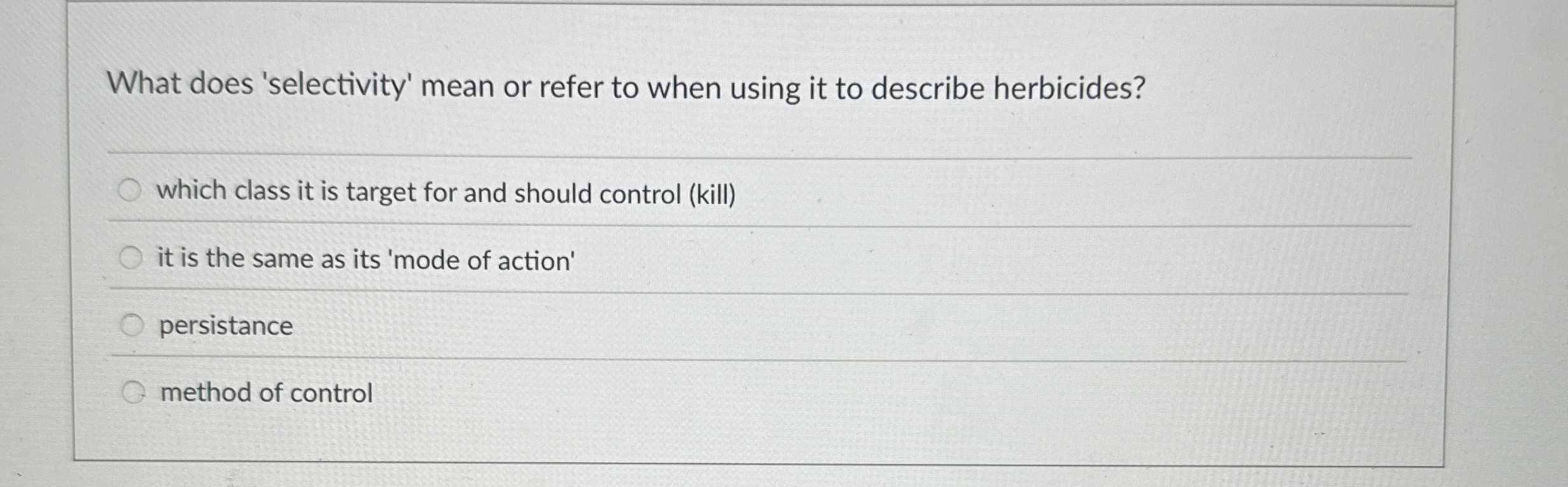 Solved What does 'selectivity' mean or refer to when using
