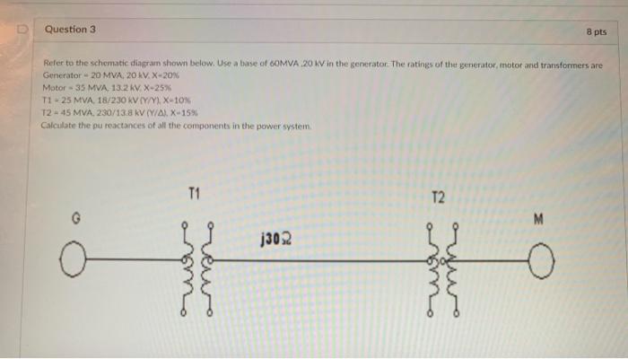 Solved Question 3 8 pts Refer to the schematic dingram shown | Chegg.com