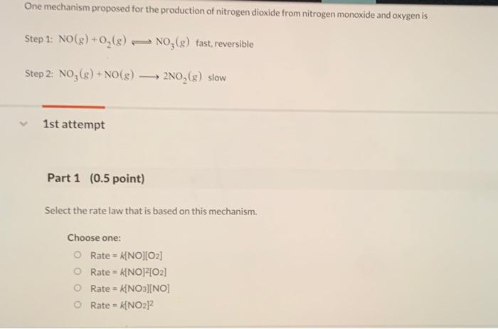 Solved One Mechanism Proposed For The Production Of Nitrogen | Chegg.com