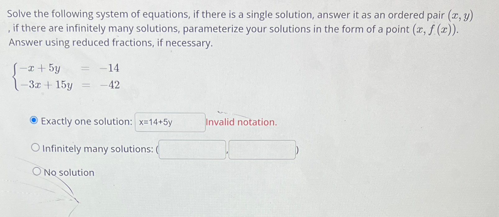 Solved Solve the following system of equations, if there is | Chegg.com