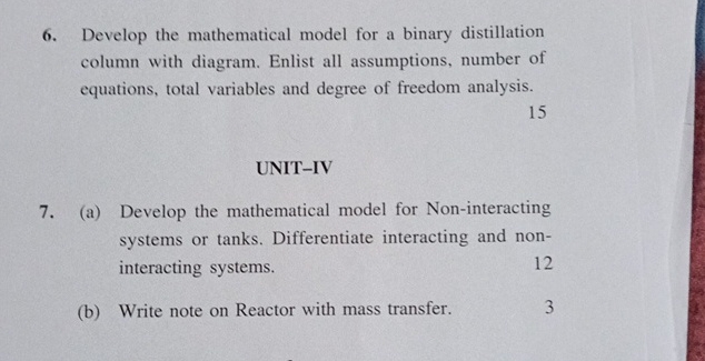 Solved Develop the mathematical model for a binary | Chegg.com