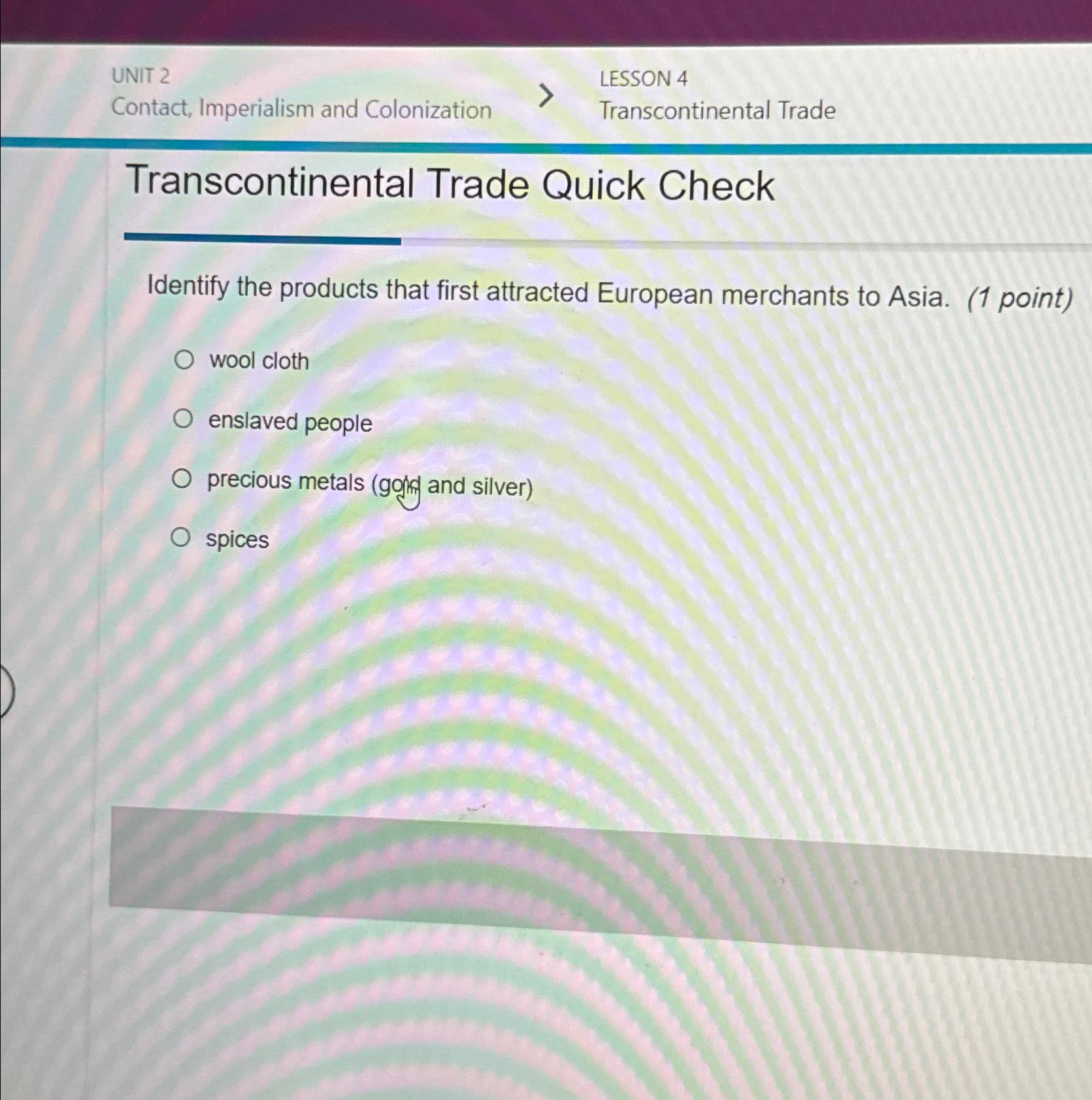 Solved UNIT 2LESSON 4Contact, Imperialism and | Chegg.com