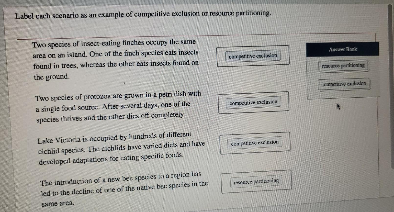 Solved Label each scenario as an example of competitive | Chegg.com