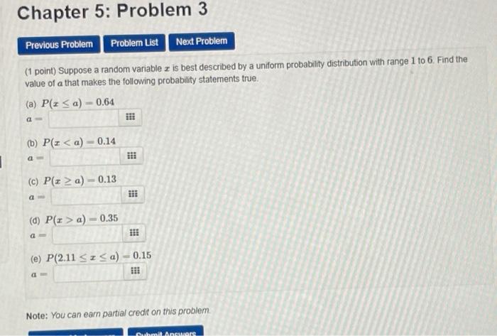 Solved Chapter 5: Problem 3 Previous Problem Problem List | Chegg.com