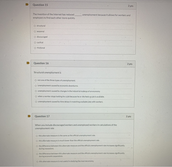 Solved Question 15 2 pts The invention of the Internet has | Chegg.com