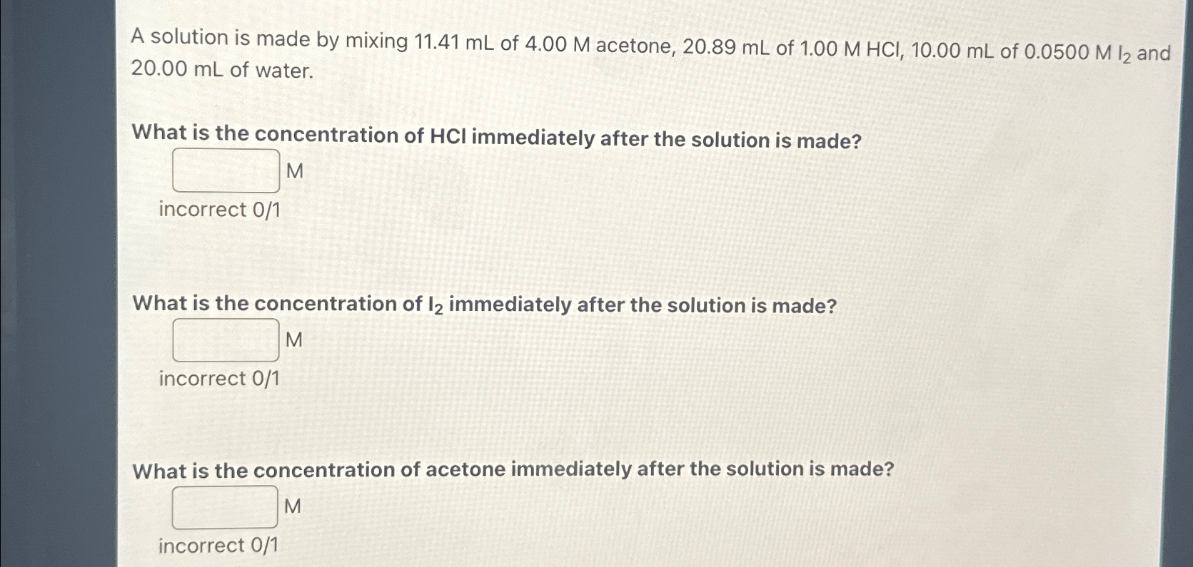 Solved A Solution Is Made By Mixing 138 G Of Acetone Chegg Com