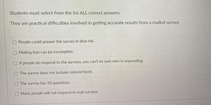 Solved From the options list select ALL the answers you | Chegg.com
