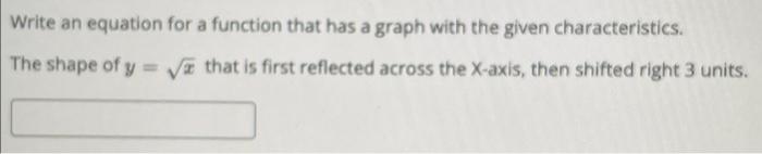 Solved Write an equation for a function that has a graph | Chegg.com