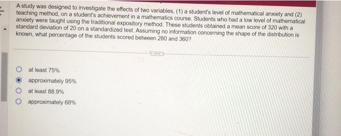 Solved A study was designed to investigate the effects of | Chegg.com
