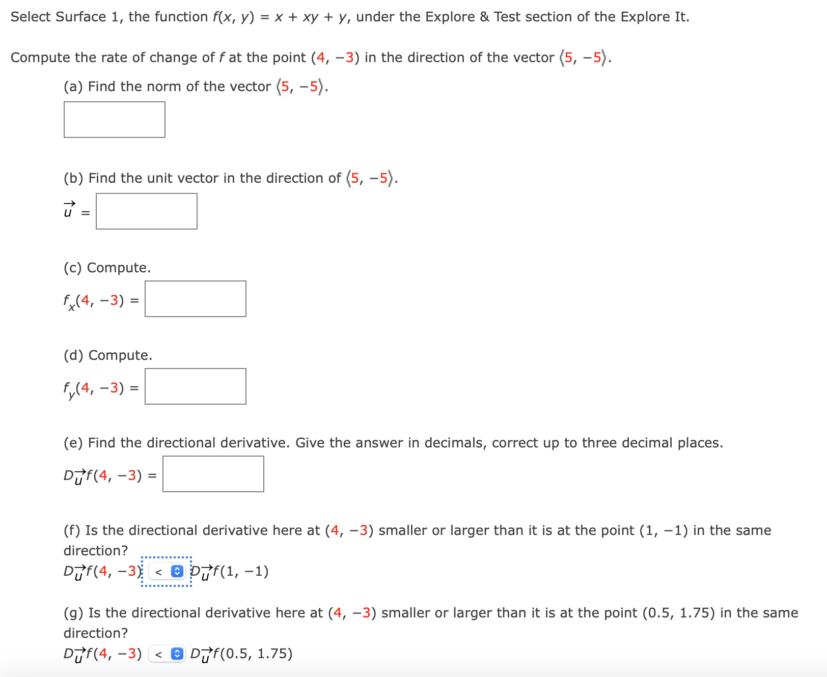 Solved Select Surface 1 ﻿the Function F X Y X Xy Y ﻿under