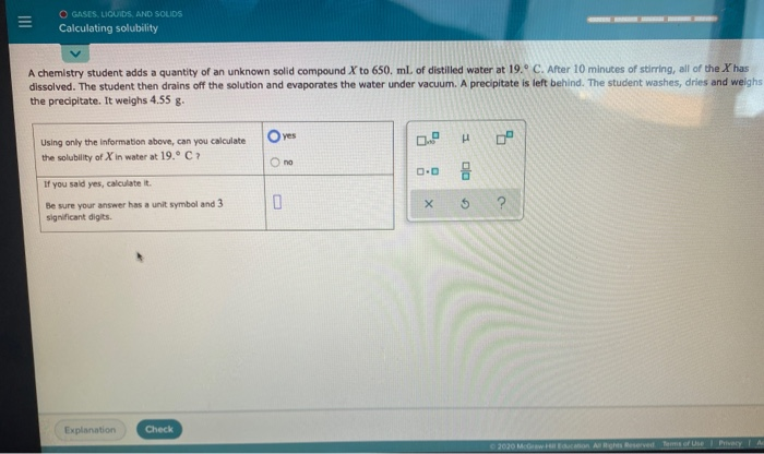 Solved O GASES. LIQUIDS AND SOLIDS Calculating solubility A | Chegg.com