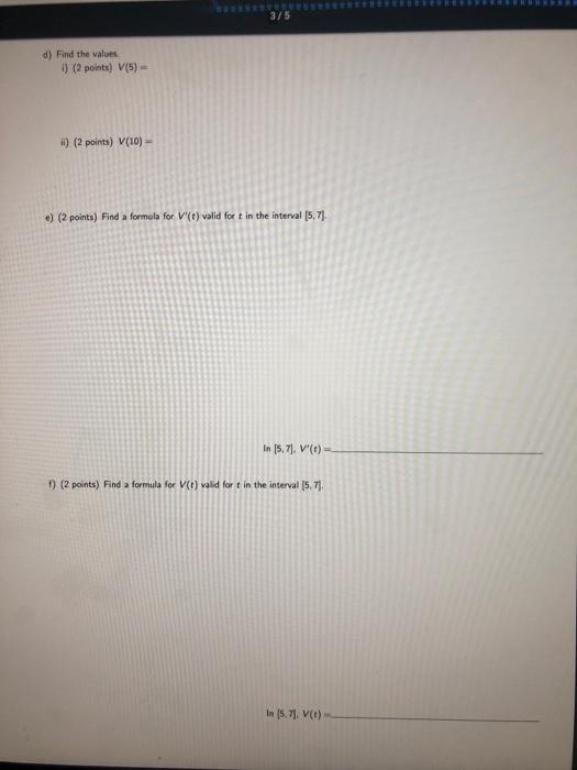 Solved 1 Suppose That Vt Is The Volume In Liters Of W Chegg Com