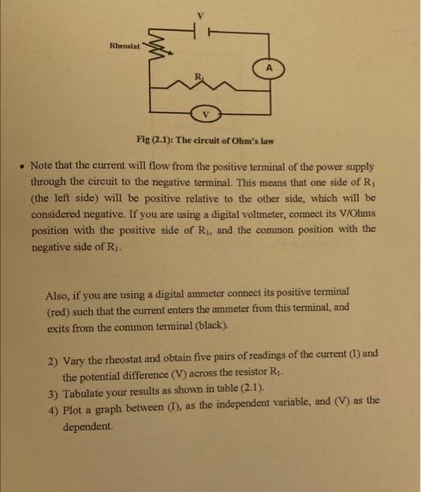 Experiment Number 2 Ohm's Law Objectives To study