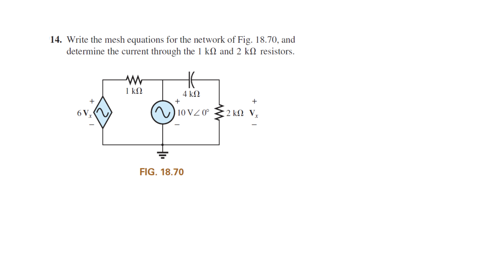 Solved Write the mesh equations for the network of Fig. | Chegg.com