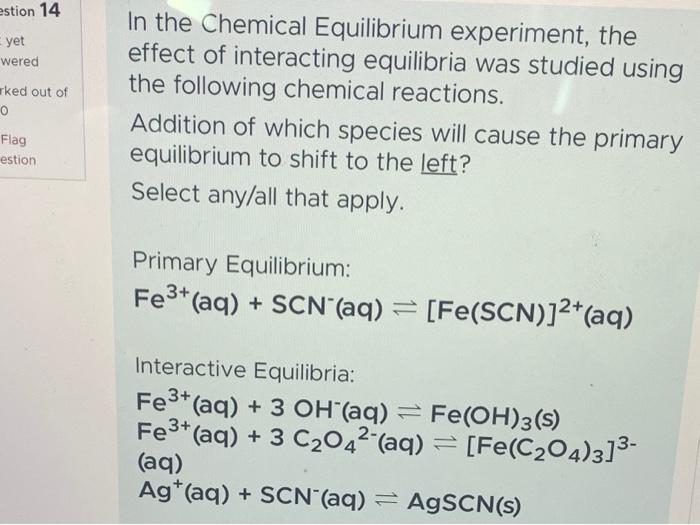 experiment 4 chemical equilibrium