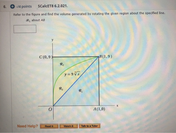 Solved 6. + -/4 points SCalcET8 6.2.021. Refer to the figure | Chegg.com