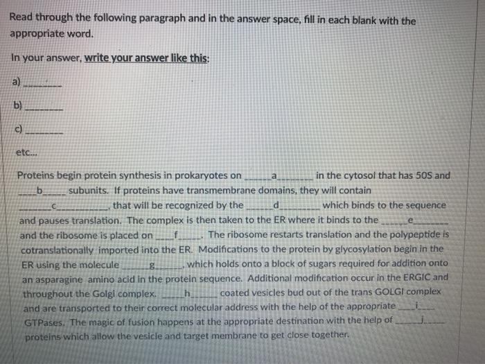 Solved Read through the following paragraph and in the | Chegg.com