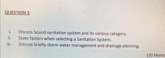 Selecting a Sanitation System