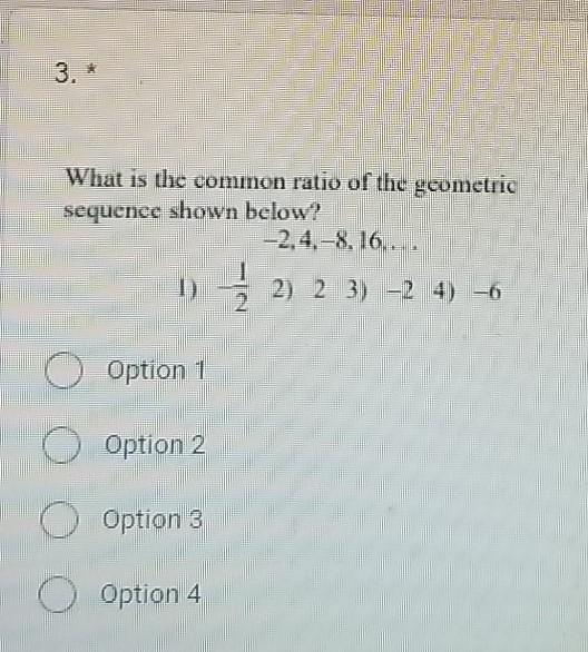 Solved What is the common ratio of the geometric sequence | Chegg.com