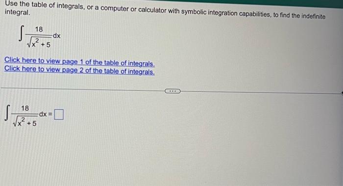 Solved Use the table of integrals, or a computer or | Chegg.com