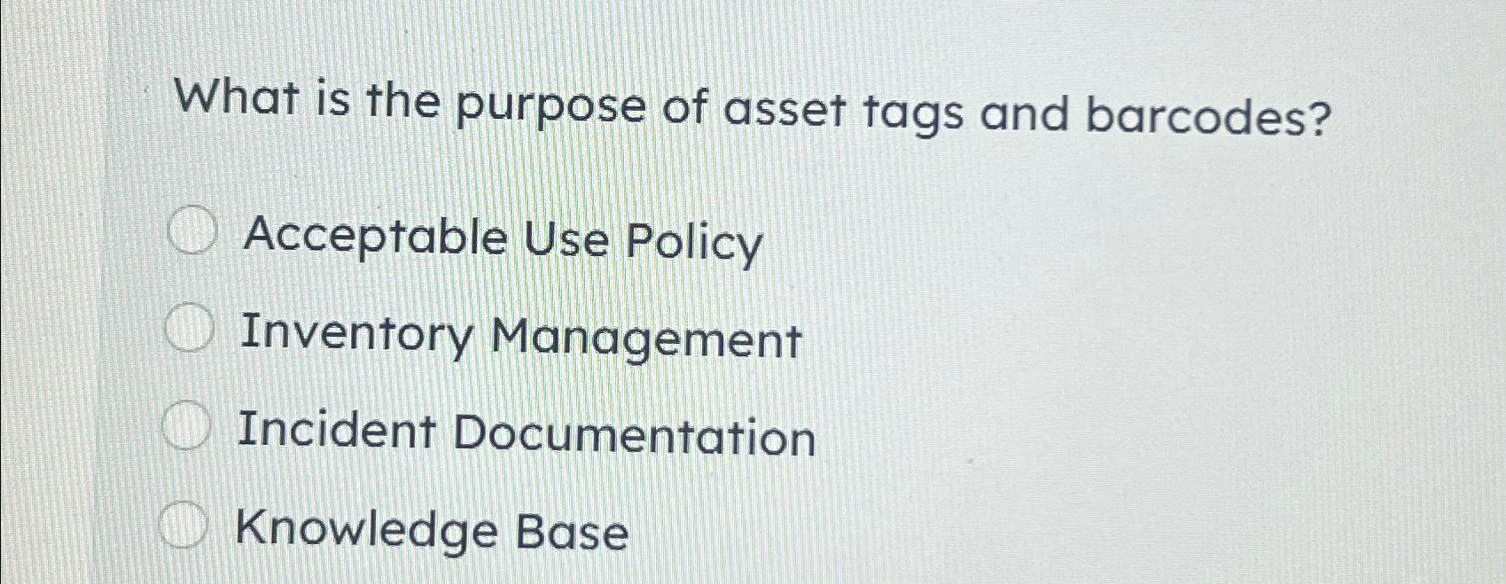 Solved What is the purpose of asset tags and