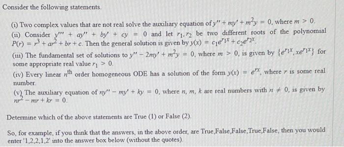 [Solved]: Consider the following statements. (1) Two comple