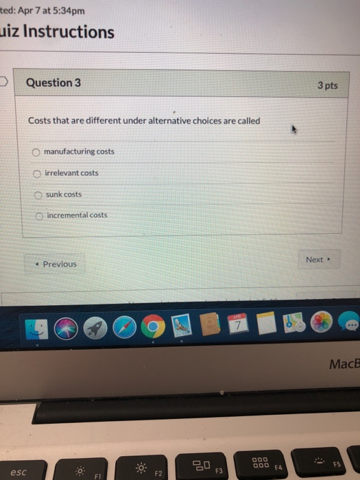 Solved ted: Apr 7 at 5:34pm uiz Instructions Question 3 3 | Chegg.com