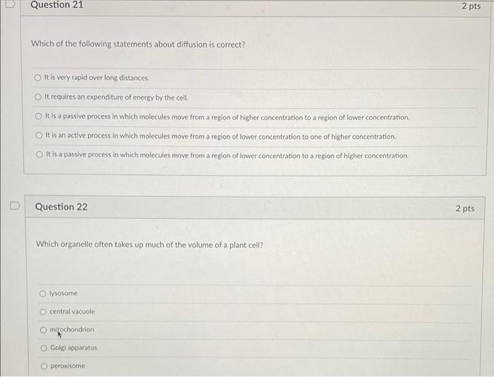Solved Question 21 2 pts Which of the following statements | Chegg.com