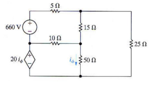 Solved Find the value of the current 𝑖𝜙. a) Using the Mesh | Chegg.com