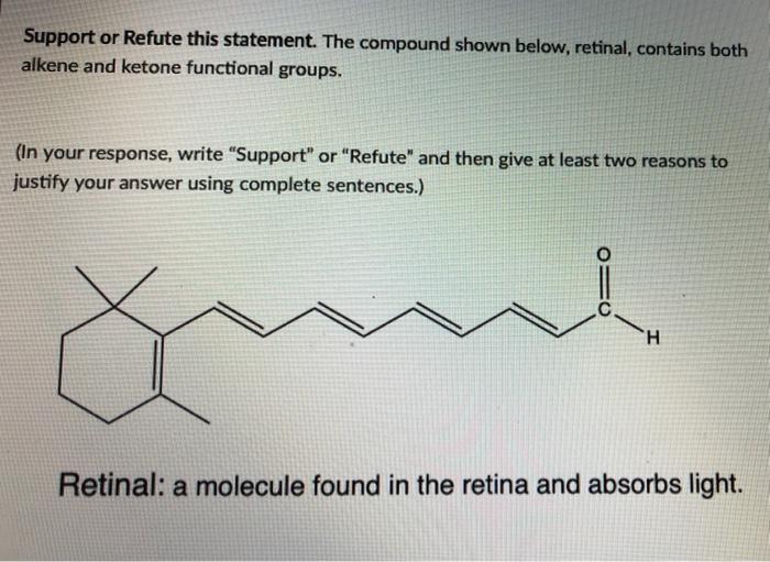 Solved Support or Refute this statement. The compound shown | Chegg.com