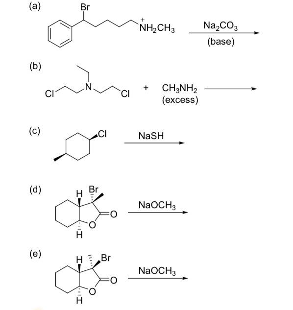 (a) (b) (c) NaSH (d) (e) | Chegg.com