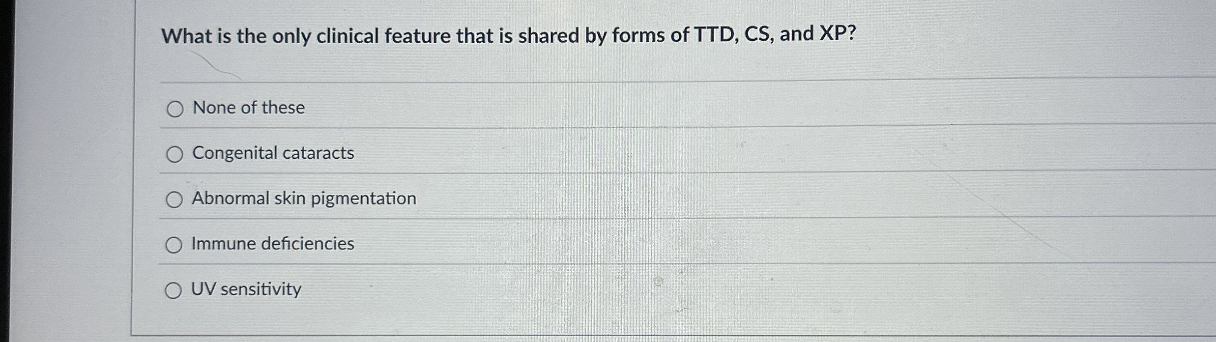 Solved What is the only clinical feature that is shared by | Chegg.com