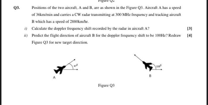 Solved Q3. Positions of the two aircraft, A and B, are as | Chegg.com