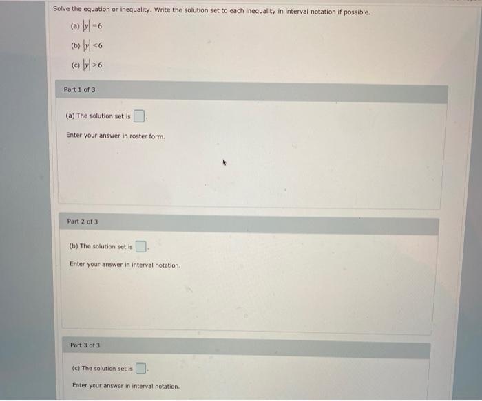 Solved Solve The Equation Or Inequality. Write The Solution | Chegg.com