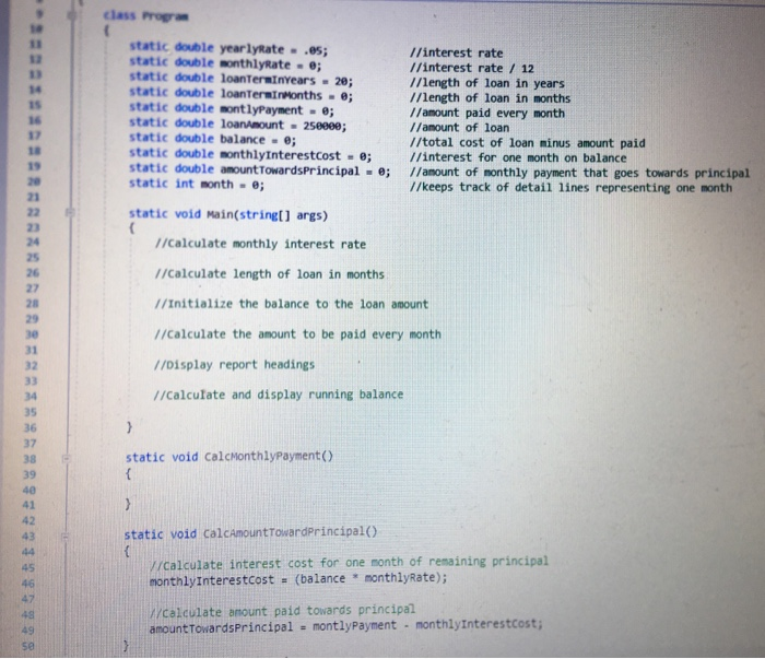 Solved Program 8 An amortization schedule is a table or | Chegg.com