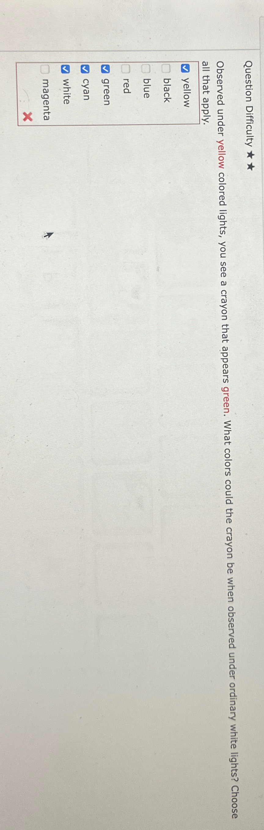 Solved Question DifficultyObserved under yellow colored | Chegg.com