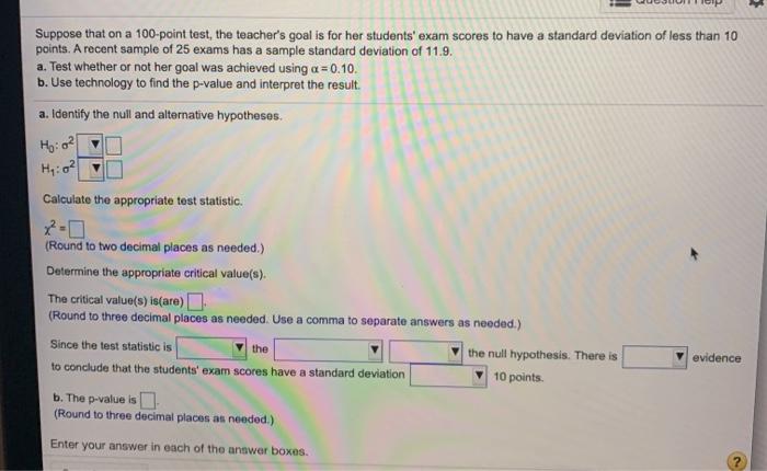 Solved Suppose that on a 100-point test the teacher's goal | Chegg.com