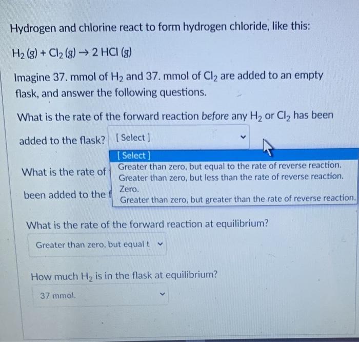 Solved Hydrogen And Chlorine React To Form Hydrogen