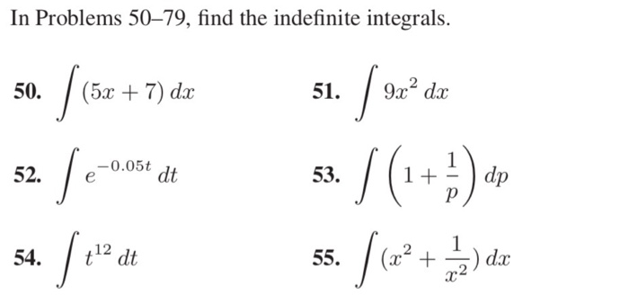 Solved In Problems 50-79, find the indefinite integrals. | Chegg.com