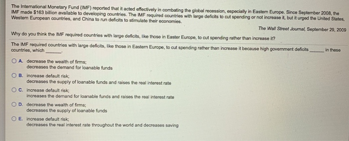 Imf Example Problems Solved The International Monetary Fund (IMF) reported that | Chegg.com