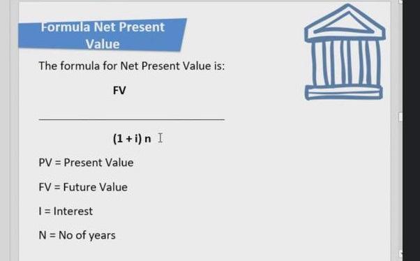 Solved Formula Net Present Value The Formula For Net Present 8827