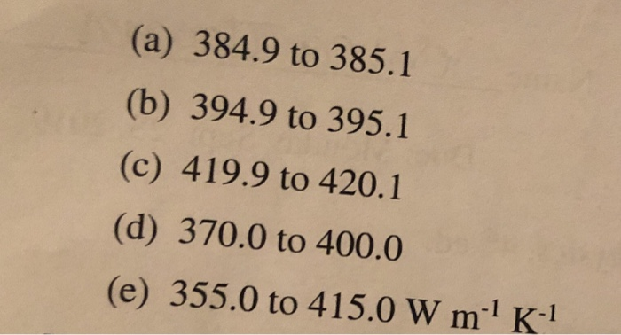 Solved (5 points) The thermal conductivity of copper at 0°C | Chegg.com